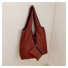 Custom Large Foldable Bag with Zipper Pouch in angora red shown flat with its zip pouch, waterproof polyester tote for corporate gifting in Malaysia