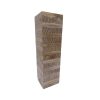 Close-up of custom printed jenga blocks stacked into a tower for a Malaysia brand campaign