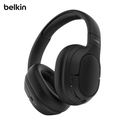 Custom Belkin SoundForm Isolate Noise Cancelling Over-Ear Headphones in Black with logo printing, Malaysia