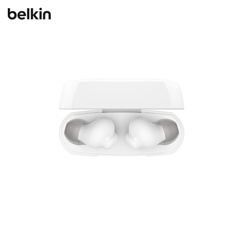 Custom Belkin SoundForm Rhythm ANC Earbuds with logo printing, case top view, Malaysia