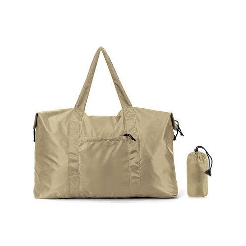 Beige duffel with pouch