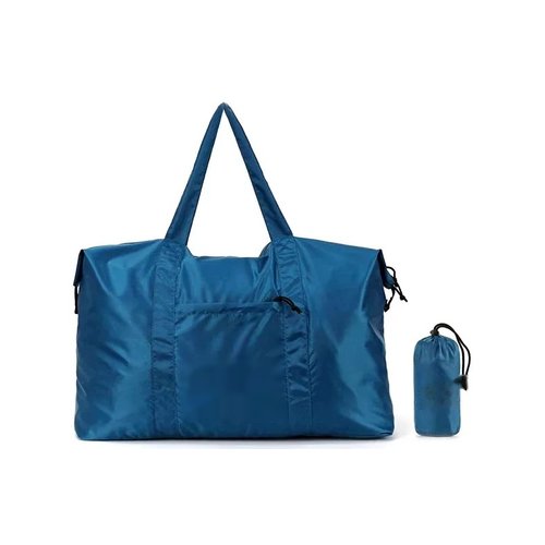 Blue foldable duffel