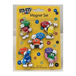 Set of die-cut moulded fridge magnets on a printed blister card