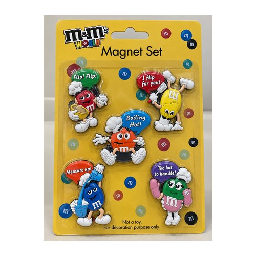 Set of die-cut moulded fridge magnets on a printed blister card
