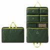 Custom hanging travel organiser shown folded with carry handle and unfolded with six compartments, Malaysia