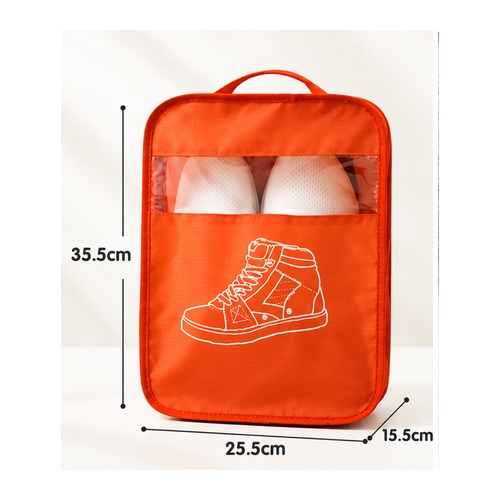 Custom shoe bag measuring 35.5 x 25.5 x 15.5cm with a clear viewing window, Malaysia