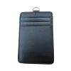 Back panel of smooth leather pass holder with three card slots and full-width pocket, Malaysia
