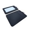 Smooth leather pass holder laid flat showing the unbroken back panel used for debossing, Malaysia