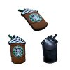 Soft PVC fridge magnets moulded as drink cups, front and back